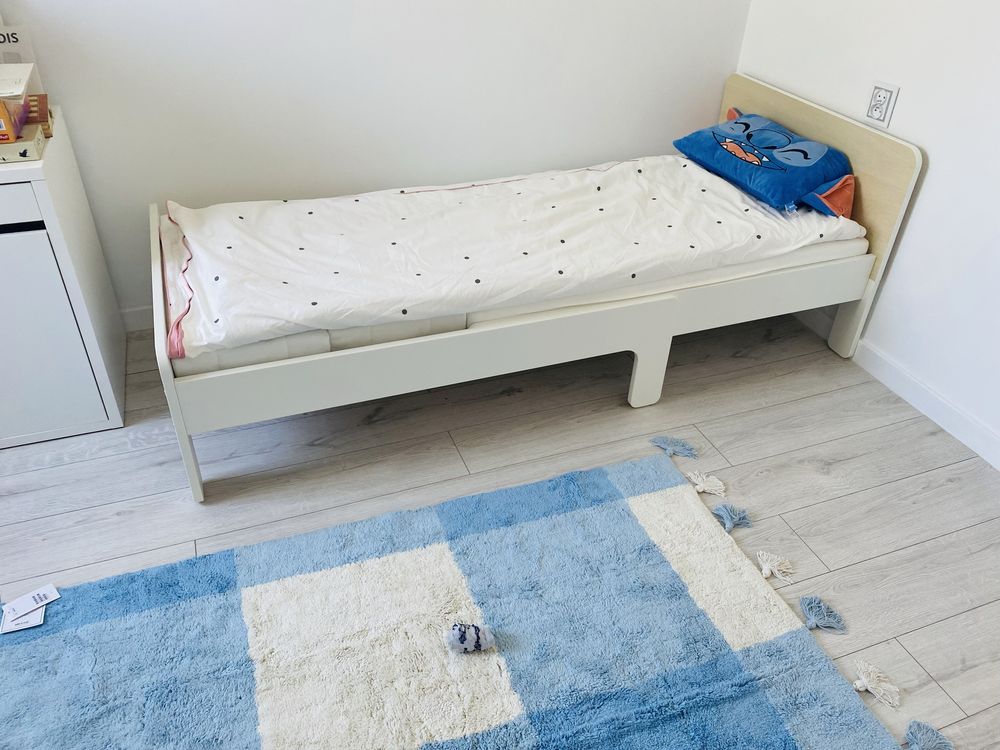 Rozsuwana łóżko ikea SLAKT łóżka i dno łóżka, biały/brzoza, 80x200 cm