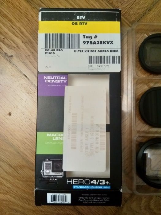 Набор оптических фильтров для Go Pro Hero 4/3+. NEW, U.S.A.