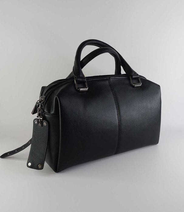 Сумка жіноча саквояж на два відділення мала чорна Karlos Marconi