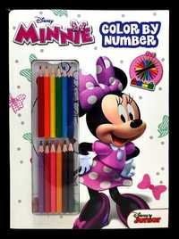 Kolorowanka po numerach Disney Myszka Minnie + kredki