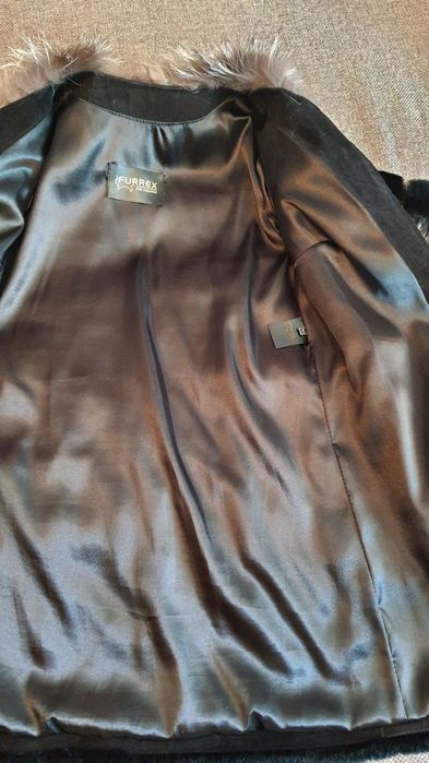 Шуба з хутра рекса і чорнобурки