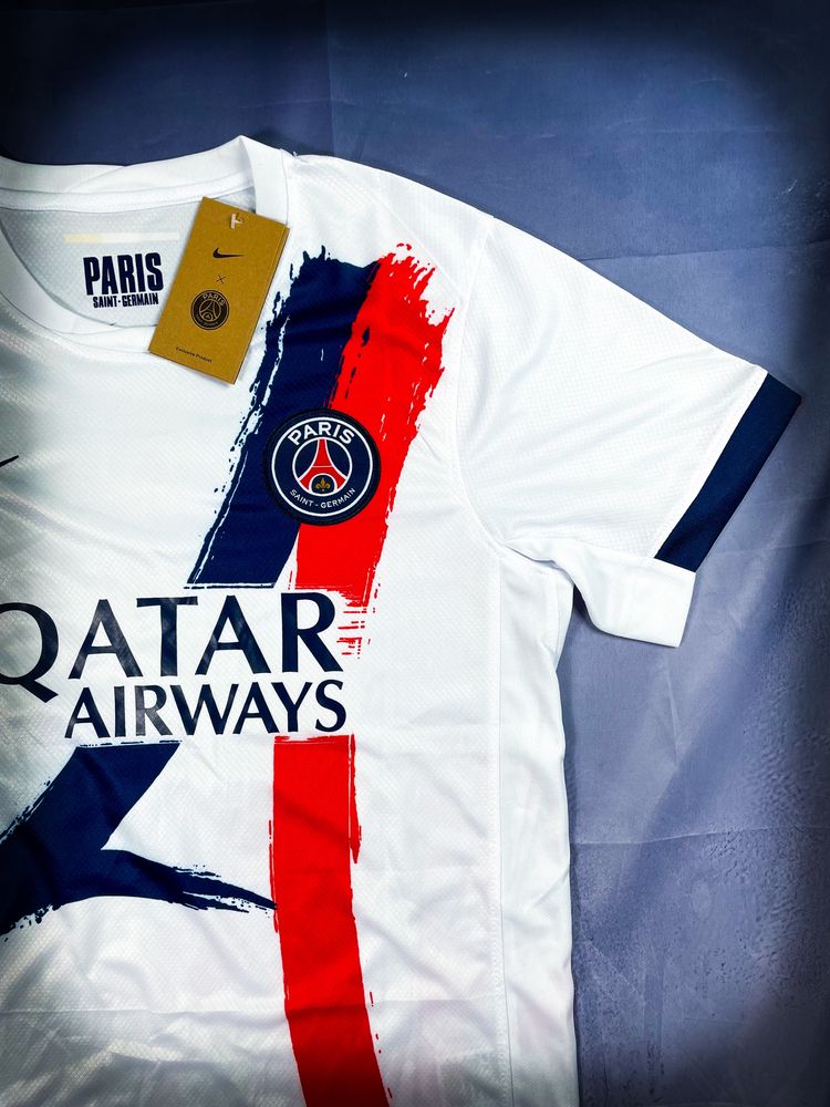 Ousmane Dembele Biała T-shirt «Nike» PSG Sportowa Koszulka UCL / S