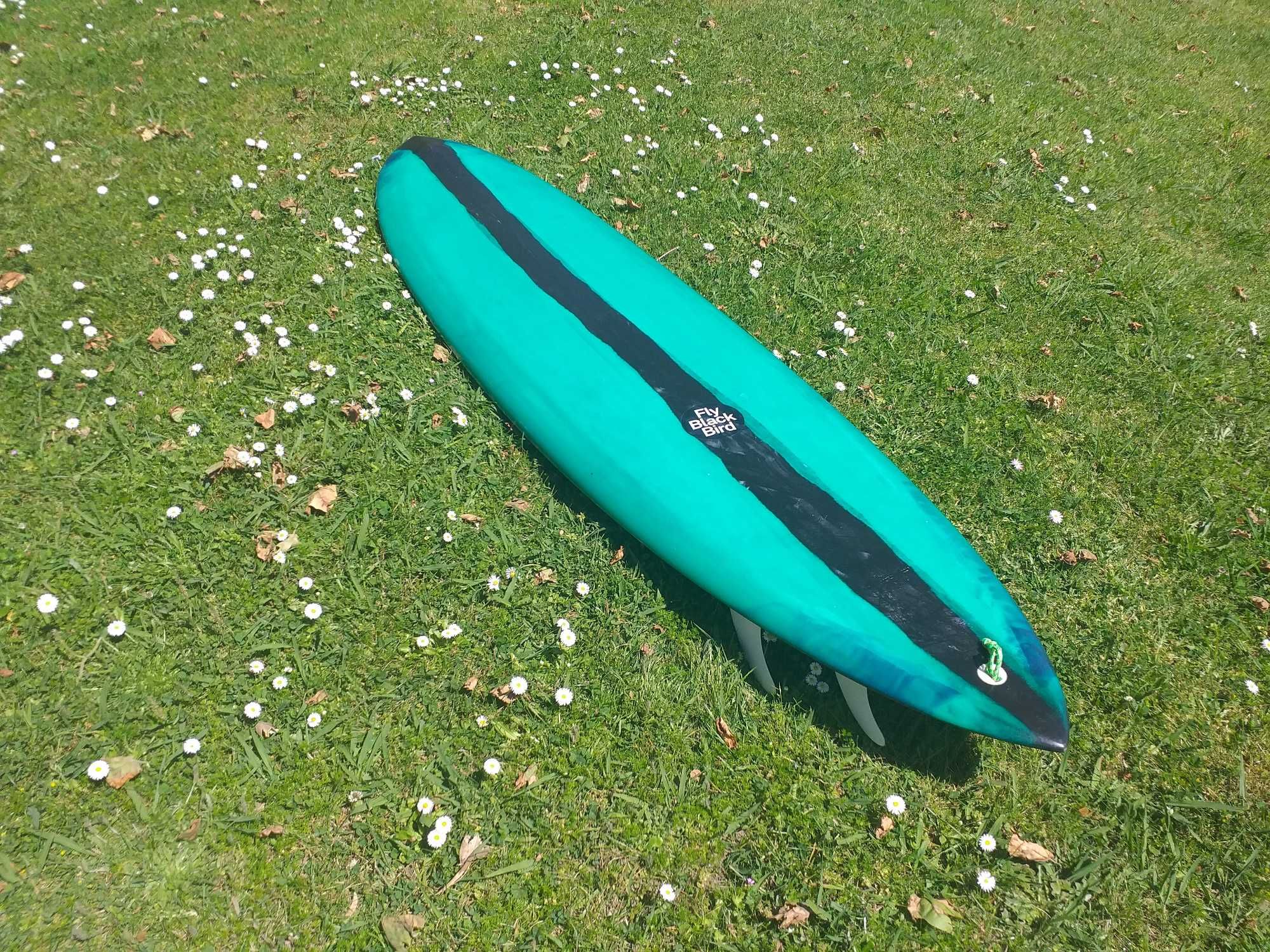 Prancha Surf Fly Black Bird 7' Quad Twin Longboard Malibu Mid Length