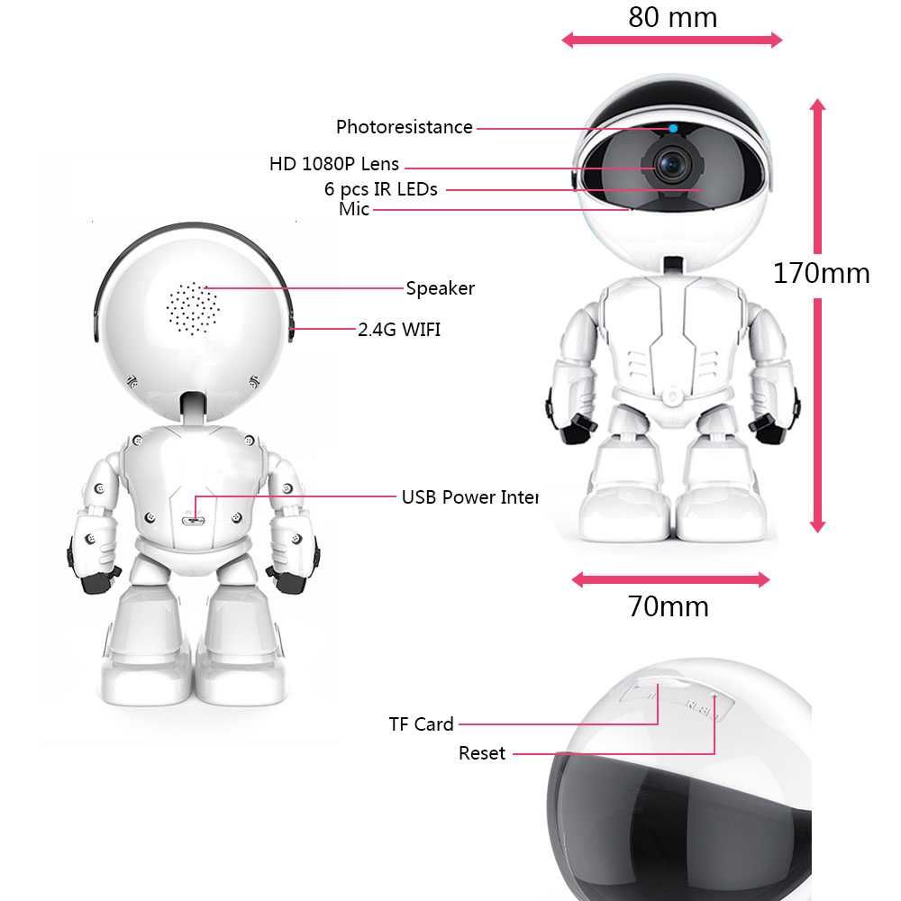 Видеоняня радионяня Robot с датчиком движения беспроводная WIFI камера