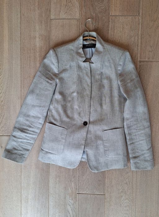 Zara Komplet 2częściowy marynarka i spodnie garnitur damski 36 szary l