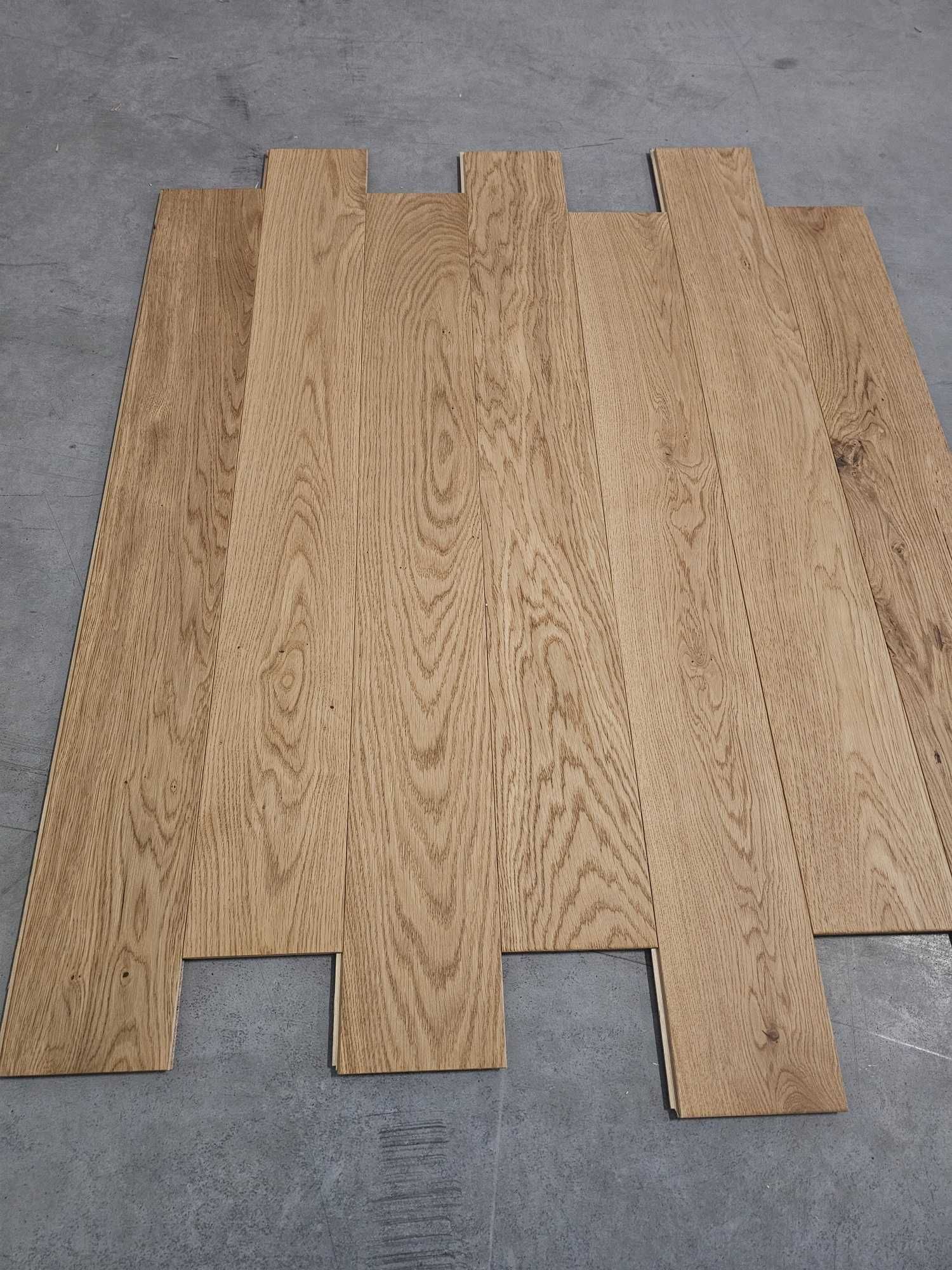 Podłoga dębowa lakierowana faza szczotka 11x126x600/1200 (300 m2)