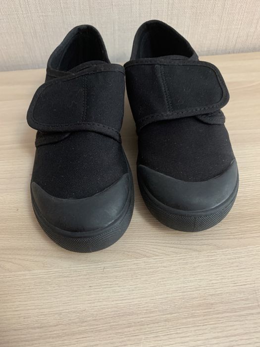 Мокасини тканнині чорні легенькі на липучці