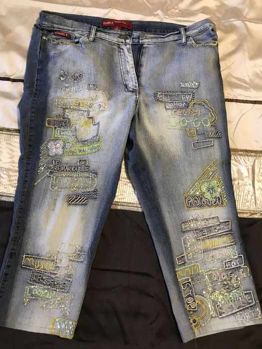 фірмові бриджі джинсові жіночі 48, штани, брюки