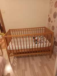 Łóżko, łóżeczko niemowlęce 60x120 z materacem, materac