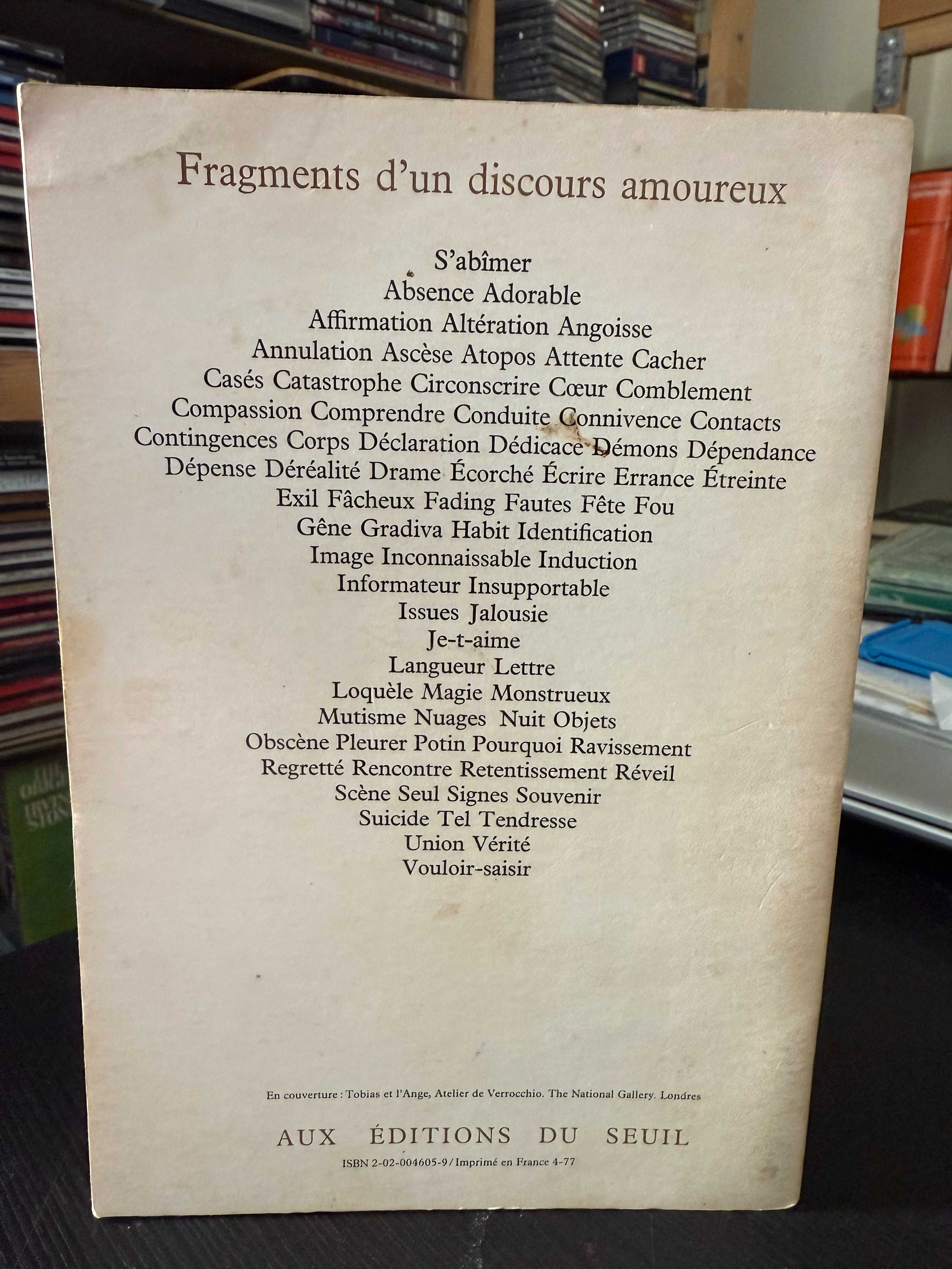 Roland Barthes – Fragments d'un discours amoureux