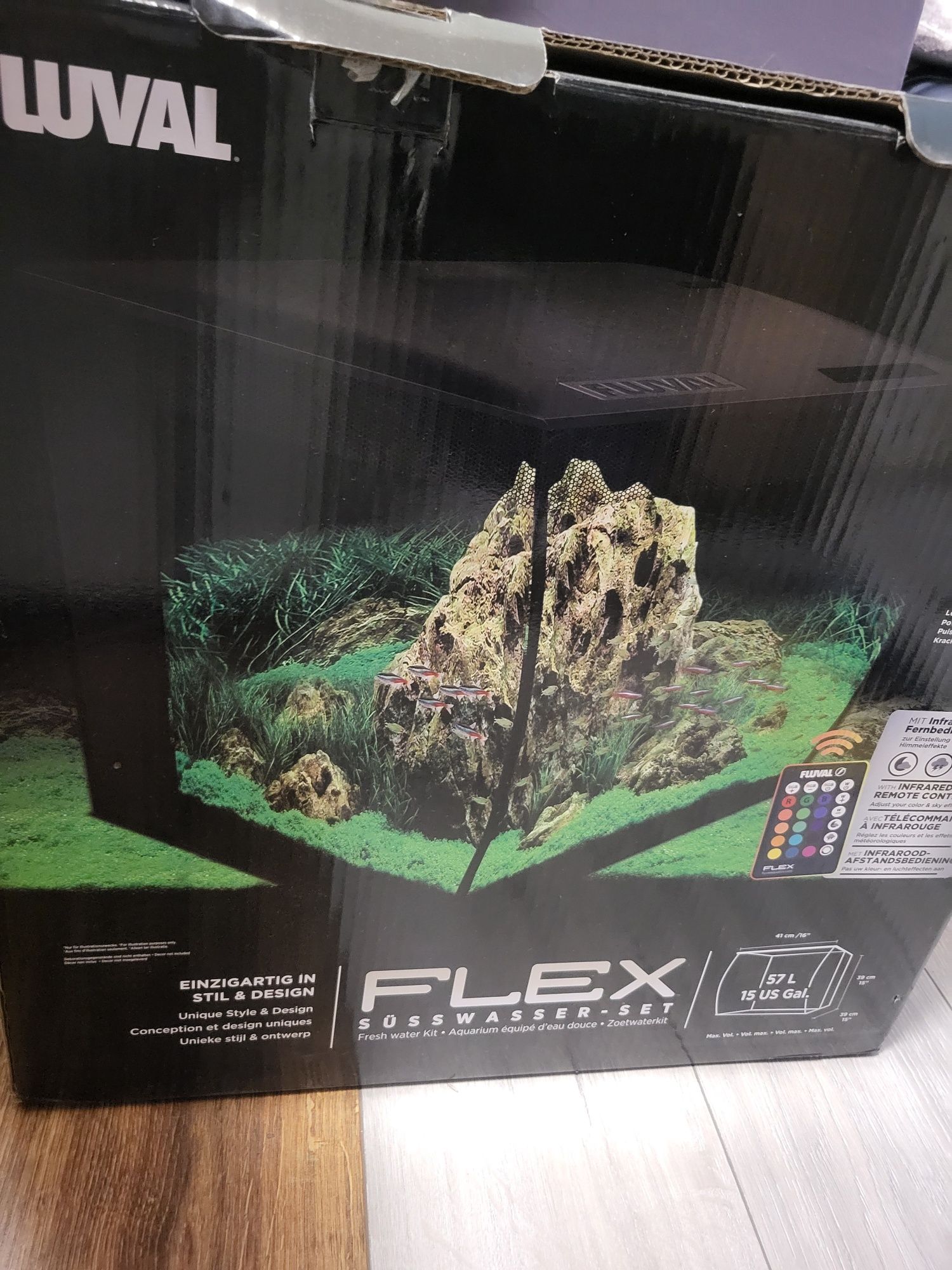 Akwarium fluval flex 57 litrów  komplet led pilot filtr