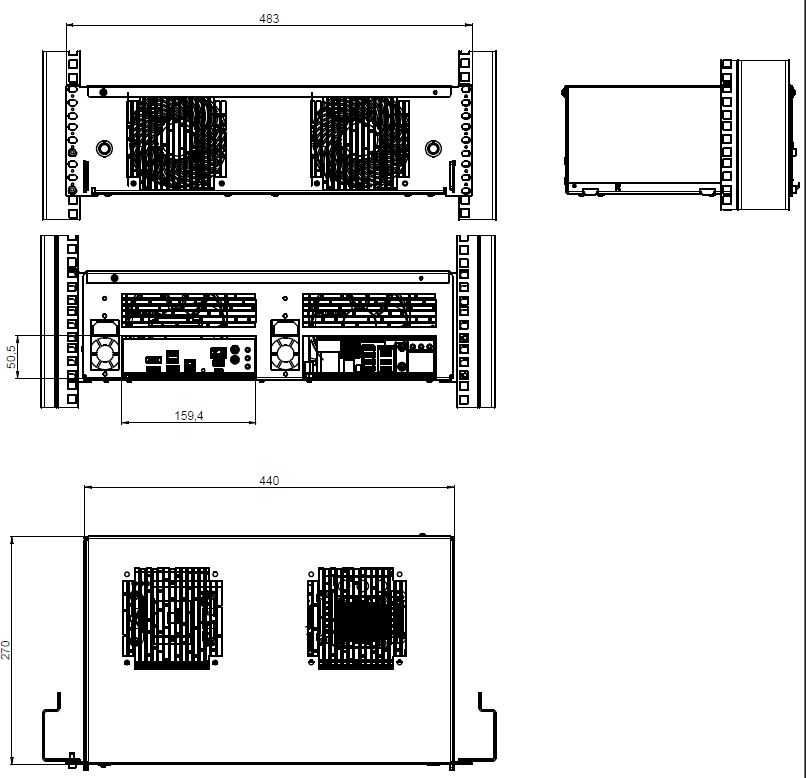 Obudowa RACK 19 cali 3U / R-CASE 5 / 2 x ITX, 2 x 1U flex ATX / RAW