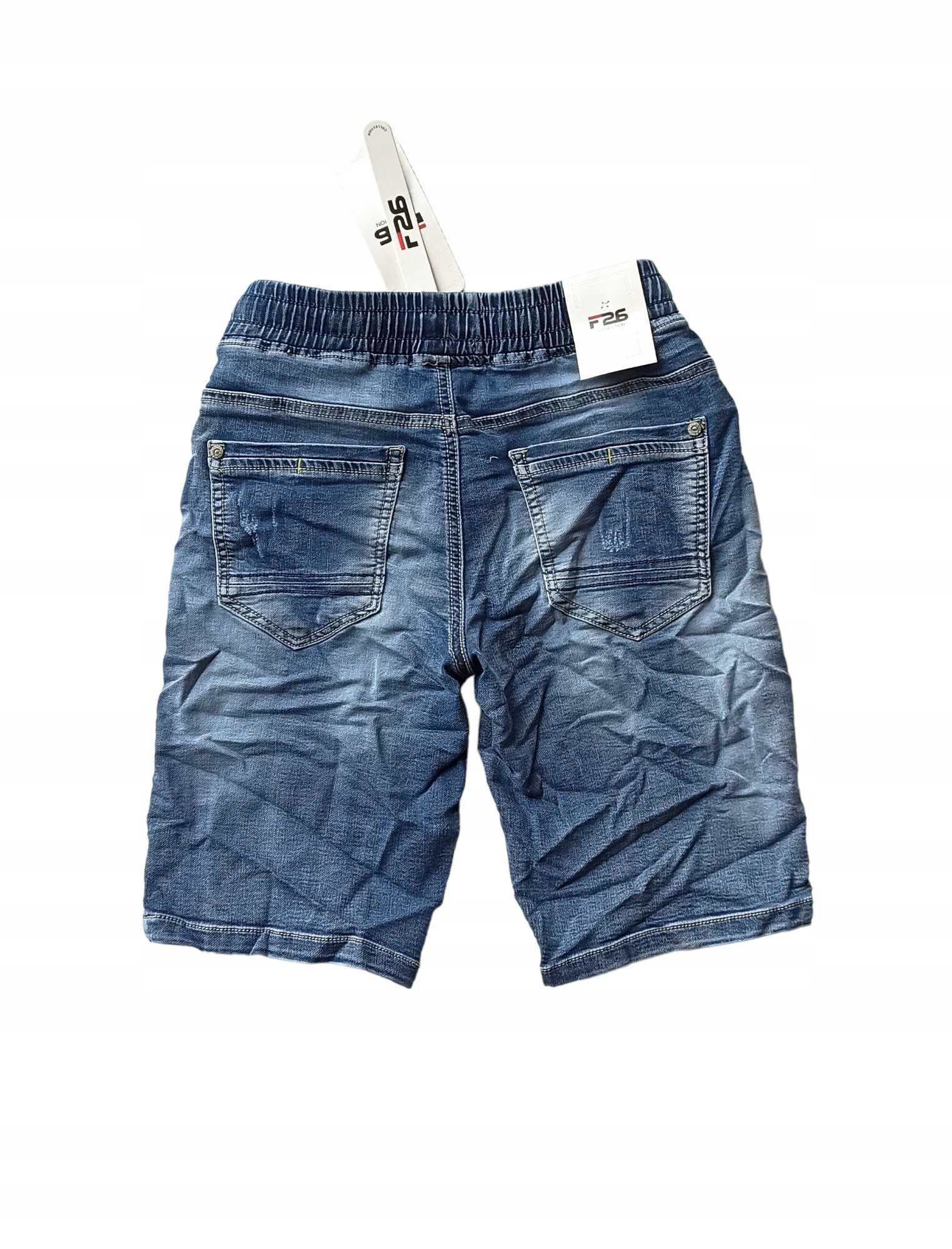 Krótkie spodenki szorty jeansowe dla chłop 158-164