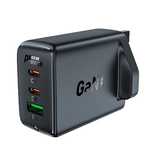 Acefast ładowarka GaN 65W 3 porty (1xUSB, 2xUSB C PD) wtyczka UK czarn