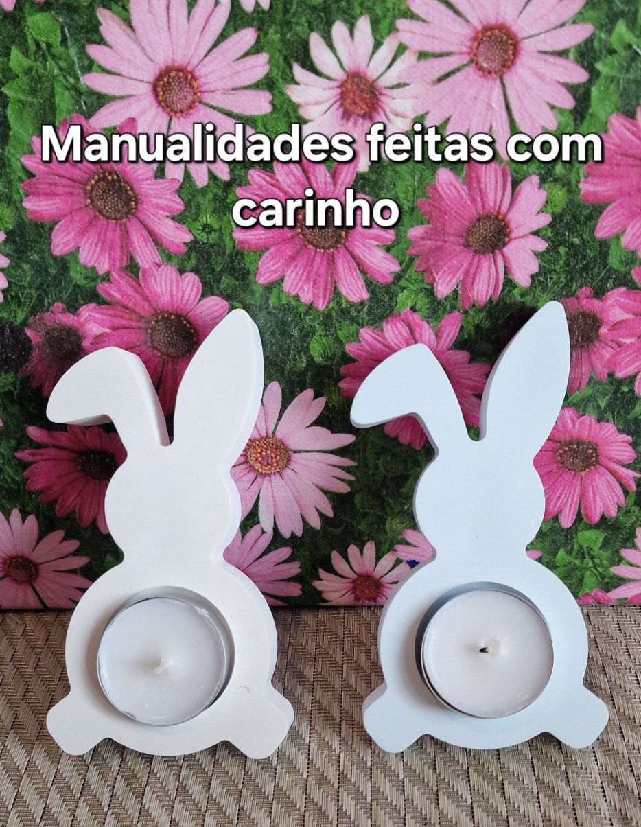 Porta velas  coelho perfumado