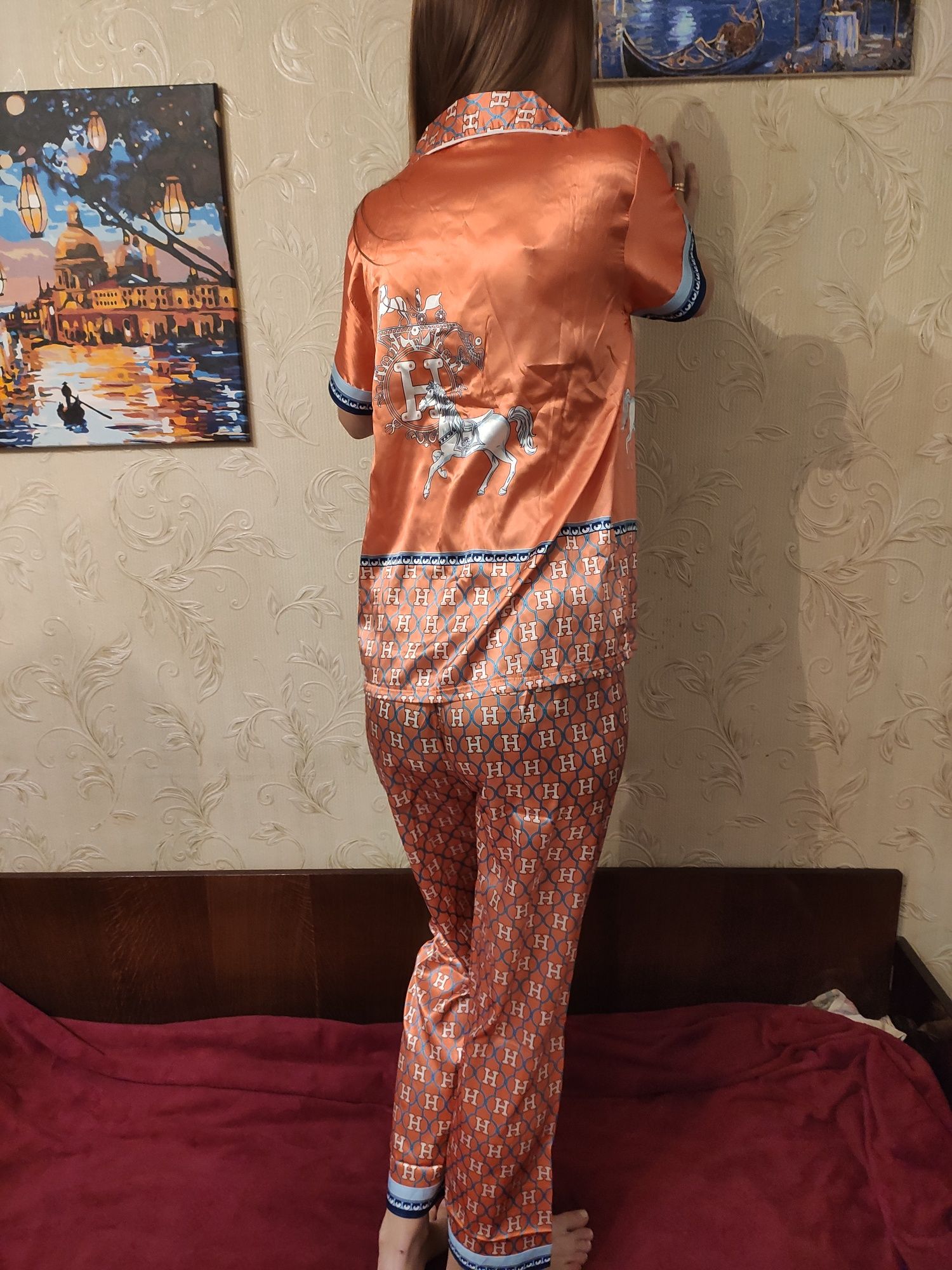 Пижама Hermes шелковая