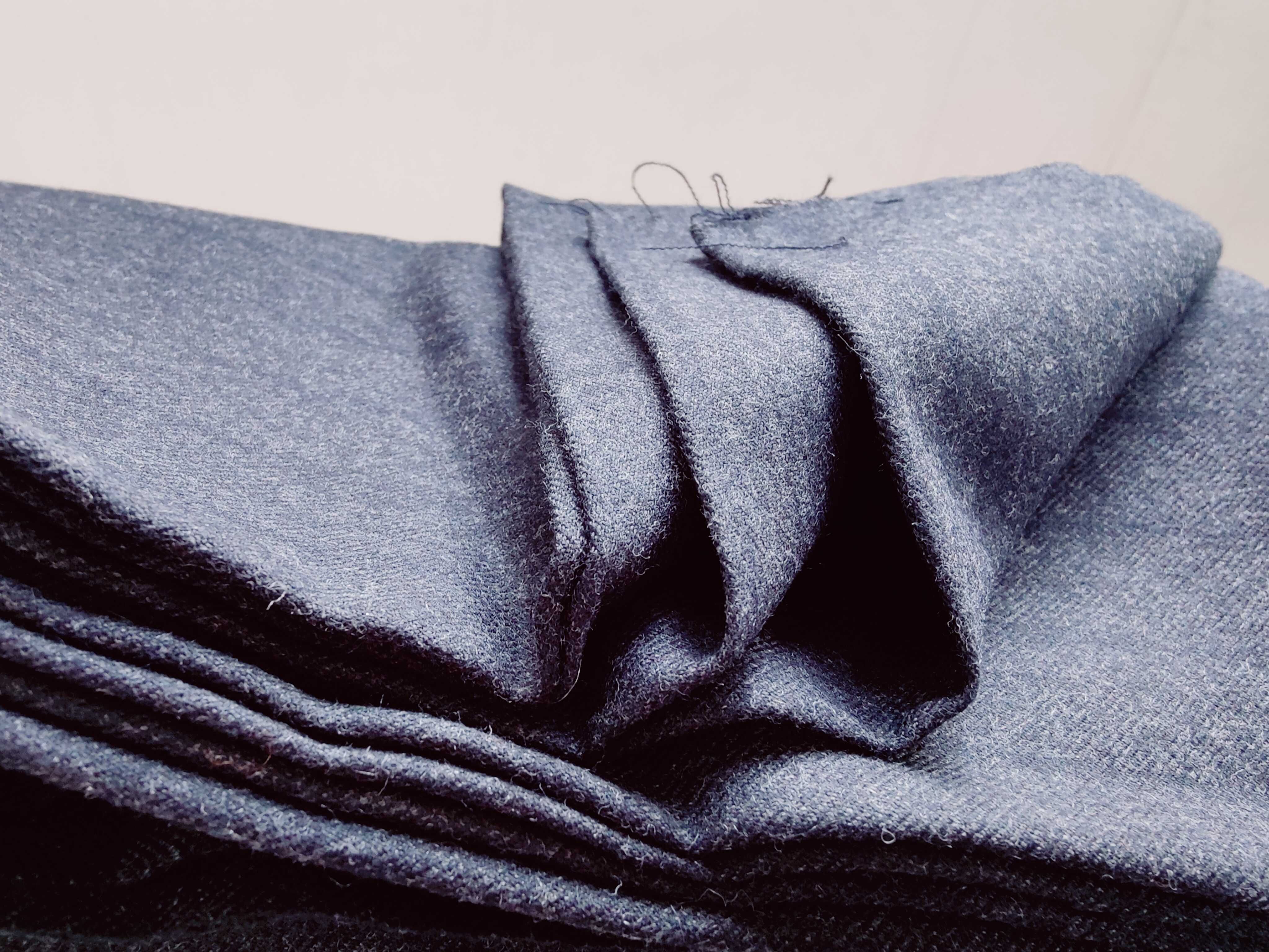 Натуральная серая и синяя ткань для юбок, костюмов, брюк, рубашек