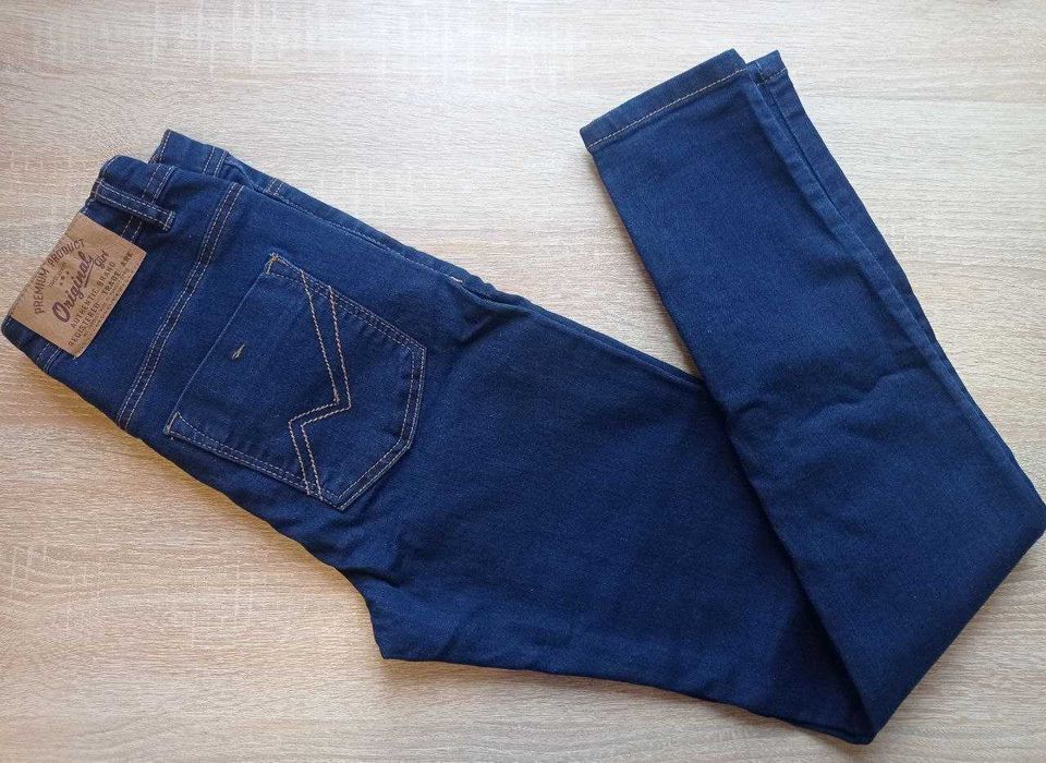 Джинси 10-12р сині стрейч штани класичні в школу