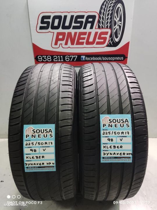 2 pneus semi novos 225-50r17 kleber - oferta dos portes
