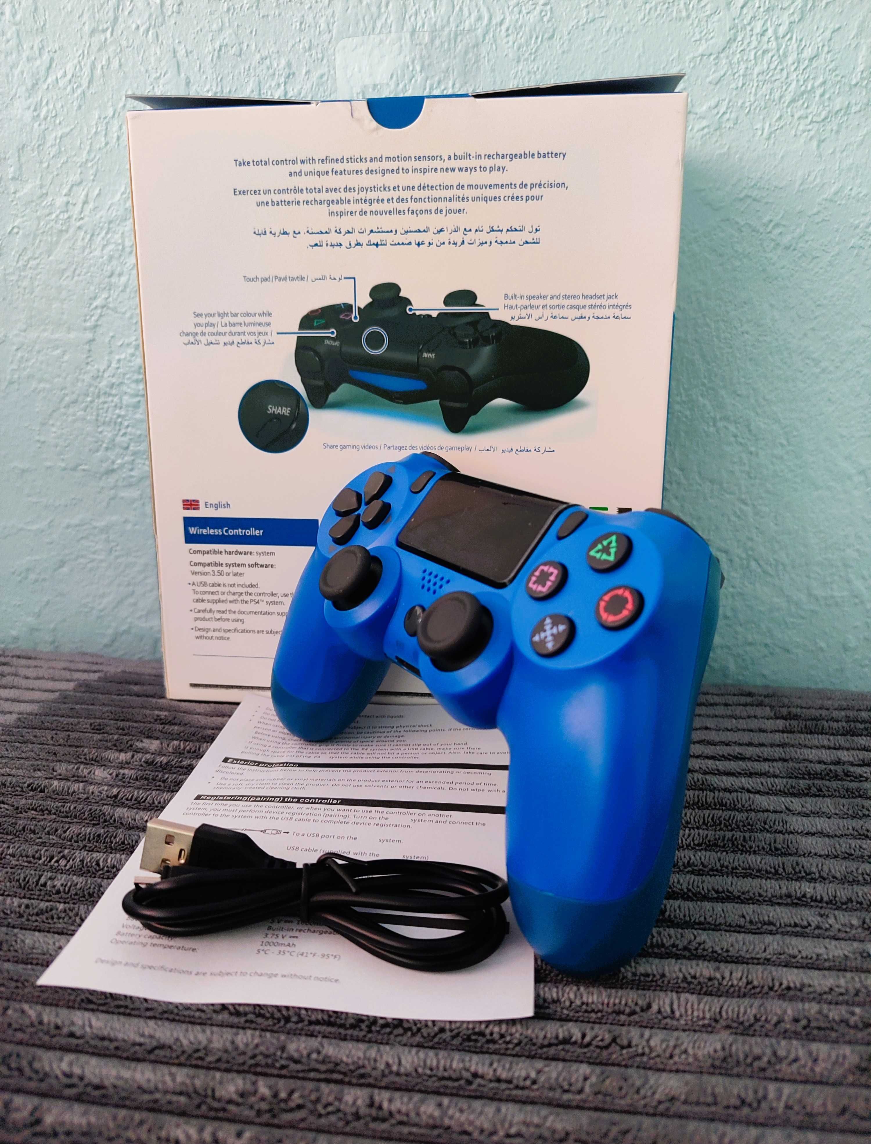 Геймпад джойстик  синій беспроводний игровое устройство dualshock 4v2