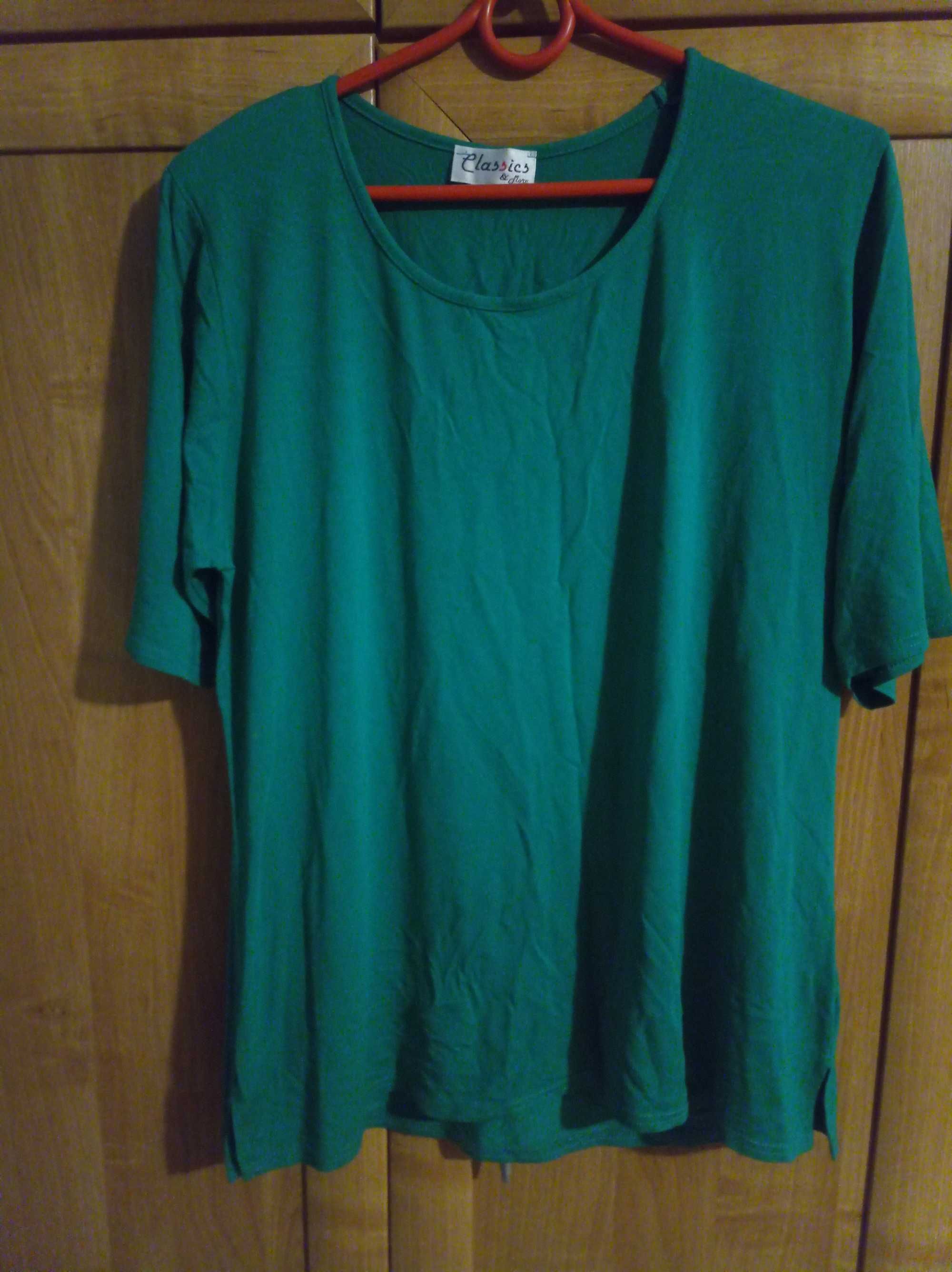 zielona bluzka z krótkim rękawem