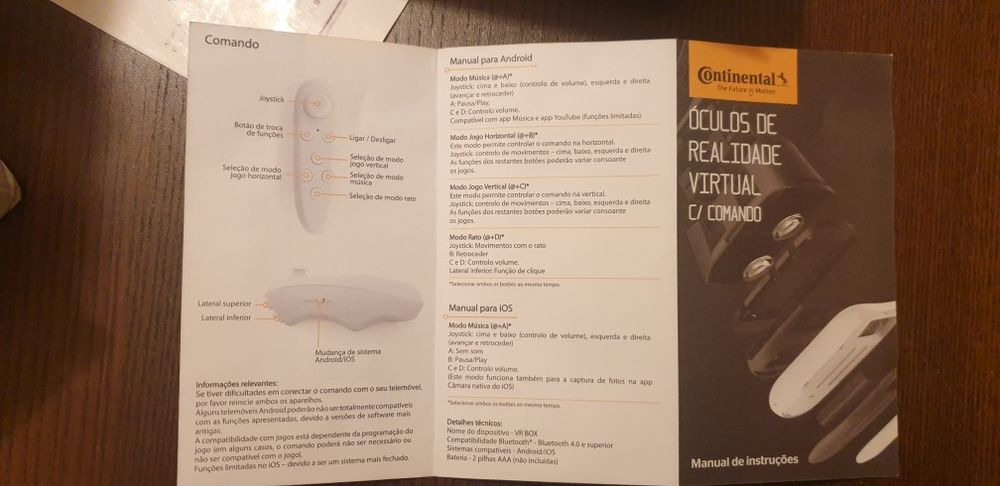 Óculos Realidade Virtual Continental