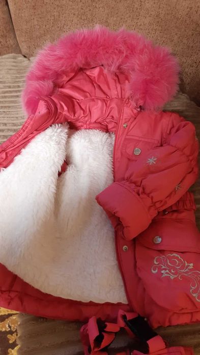Зимовий комбінезон, зимова дитяча куртка на дівчинку