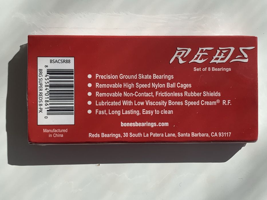 Підшипники Bones Super REDS , Ролики Скейт Самокат, упаковка 8 шт