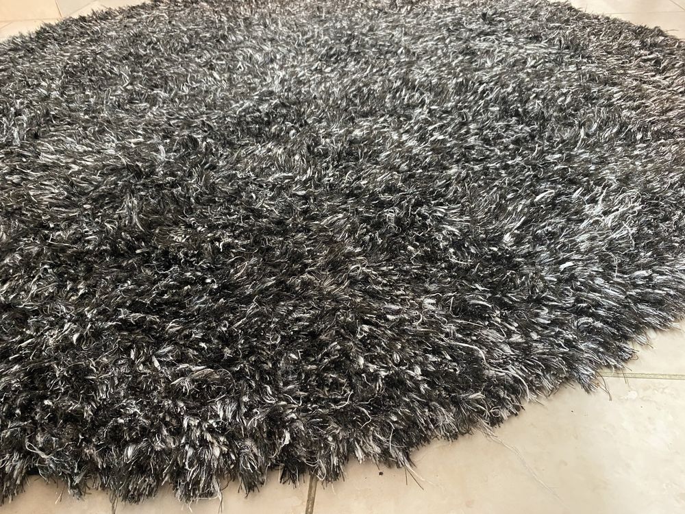 Carpete Redonda Preta 200cm