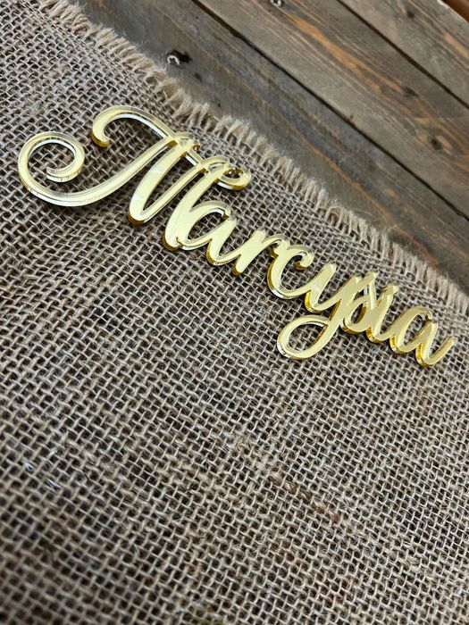 Topper na bok tortu z imieniem Marcysia