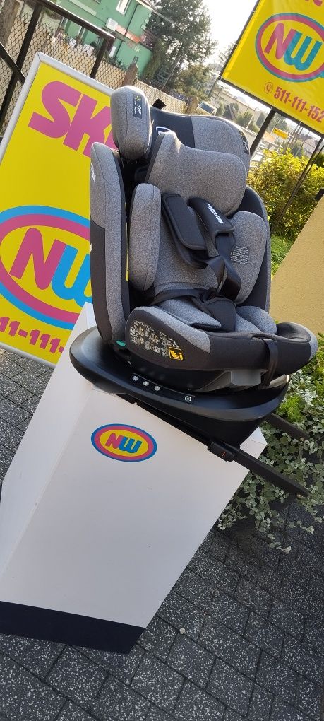 Nowy obrotowy fotelik samochodowy ISOFIX do 150 cm