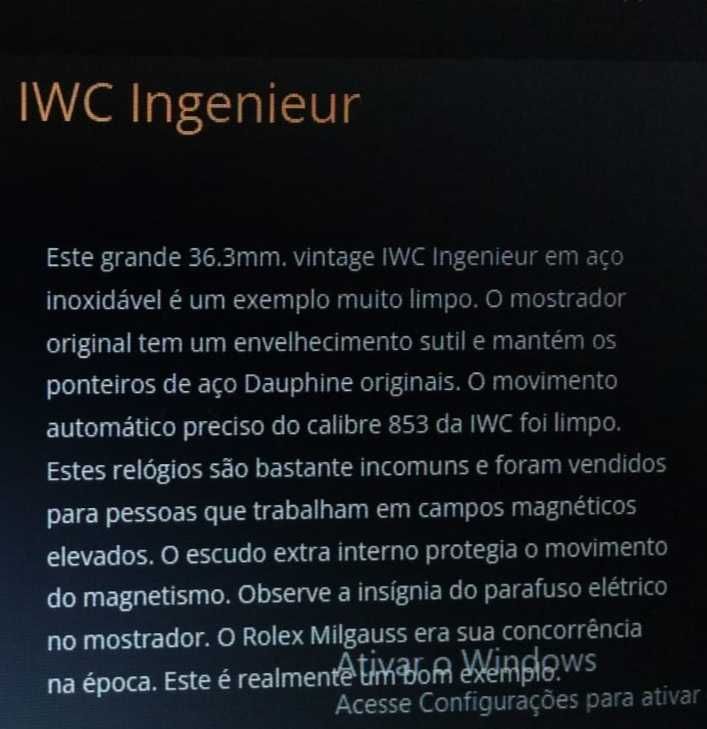 Relogio Iwc automatico inginieur vintage original