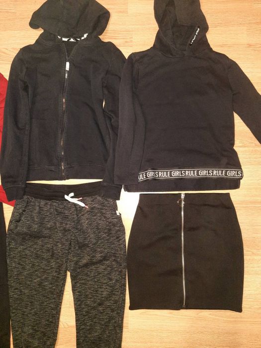 Пакет на девочку 10-11 лет куртка, платье, толстовка Benetton, флиска