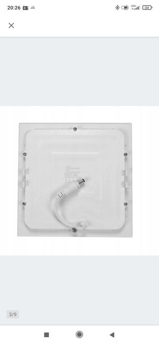 Panel LED podtynkowy plafon sufitowy, 12W, 3 szt.