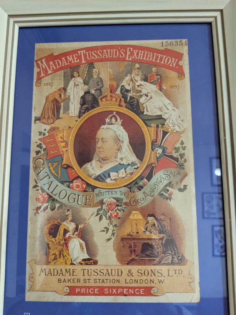 Винтажный принт старинного плаката музею Тюссо в рамке