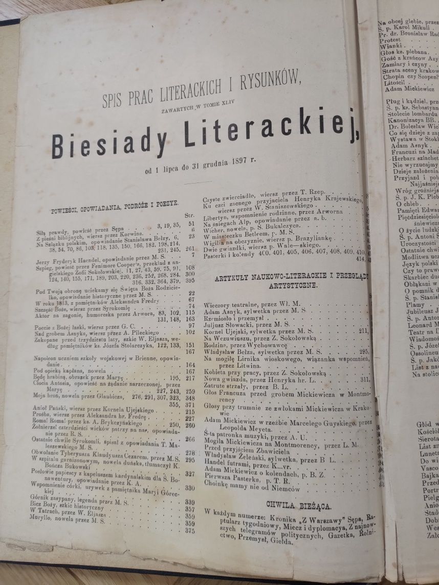 Biesiada literacka - zbiór z 1897 r.