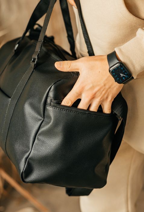 Мужская кожаная сумка через плечо, дорожная, спортивная, в спортзал