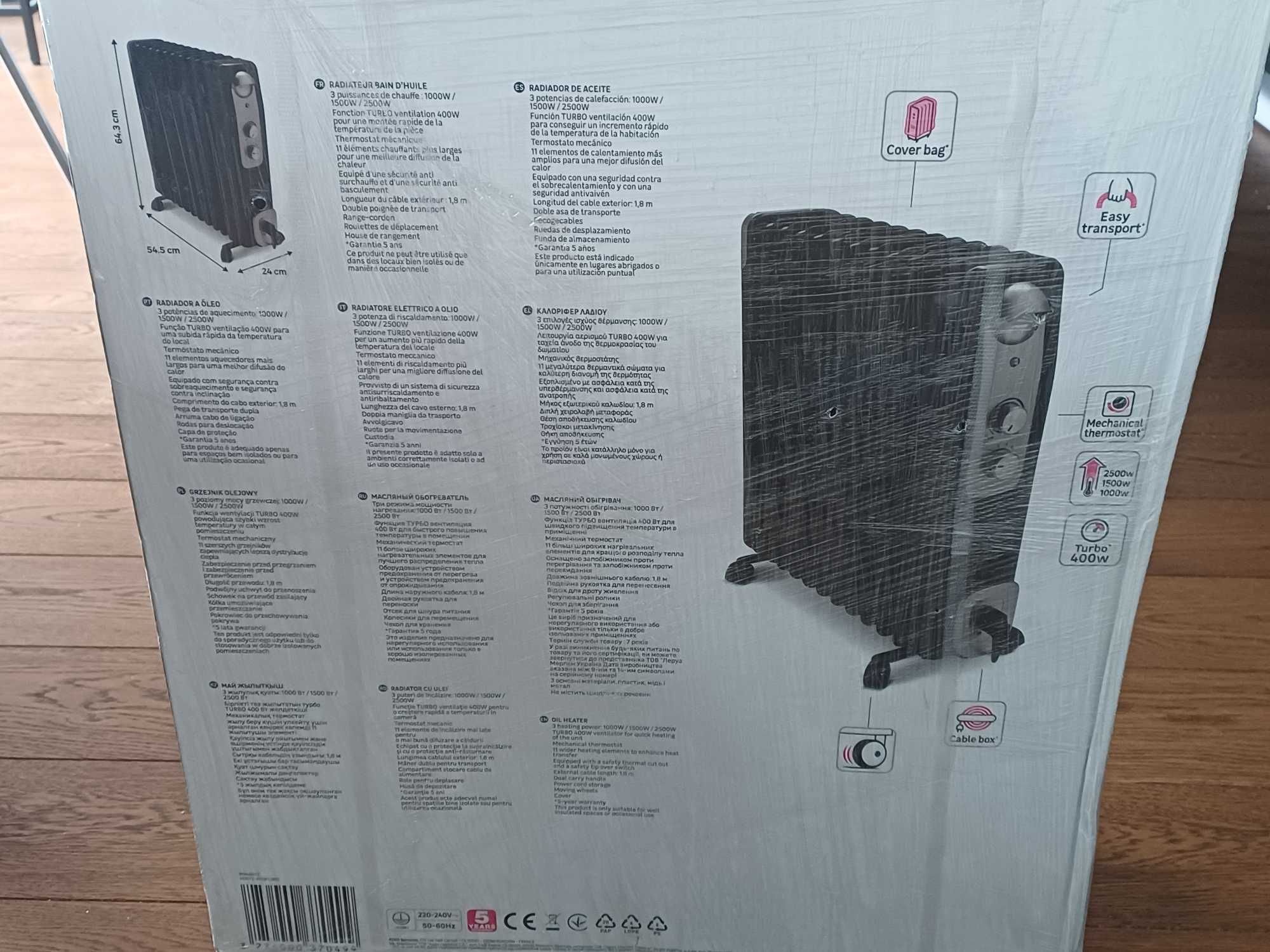 Grzejnik olejowy 2900W turbo