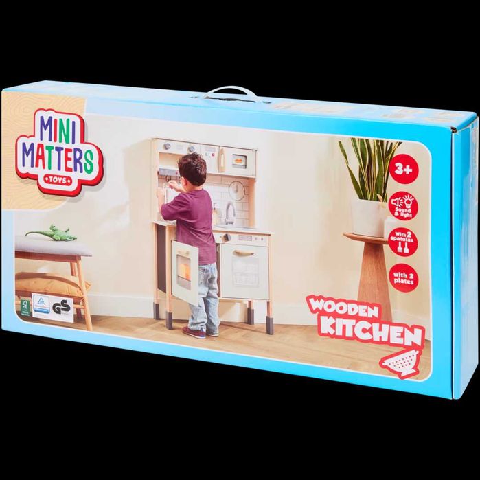 Drewniana kuchnia Mini Matters dla dzieci z dźwiękiem i światłem ŚWIĘT