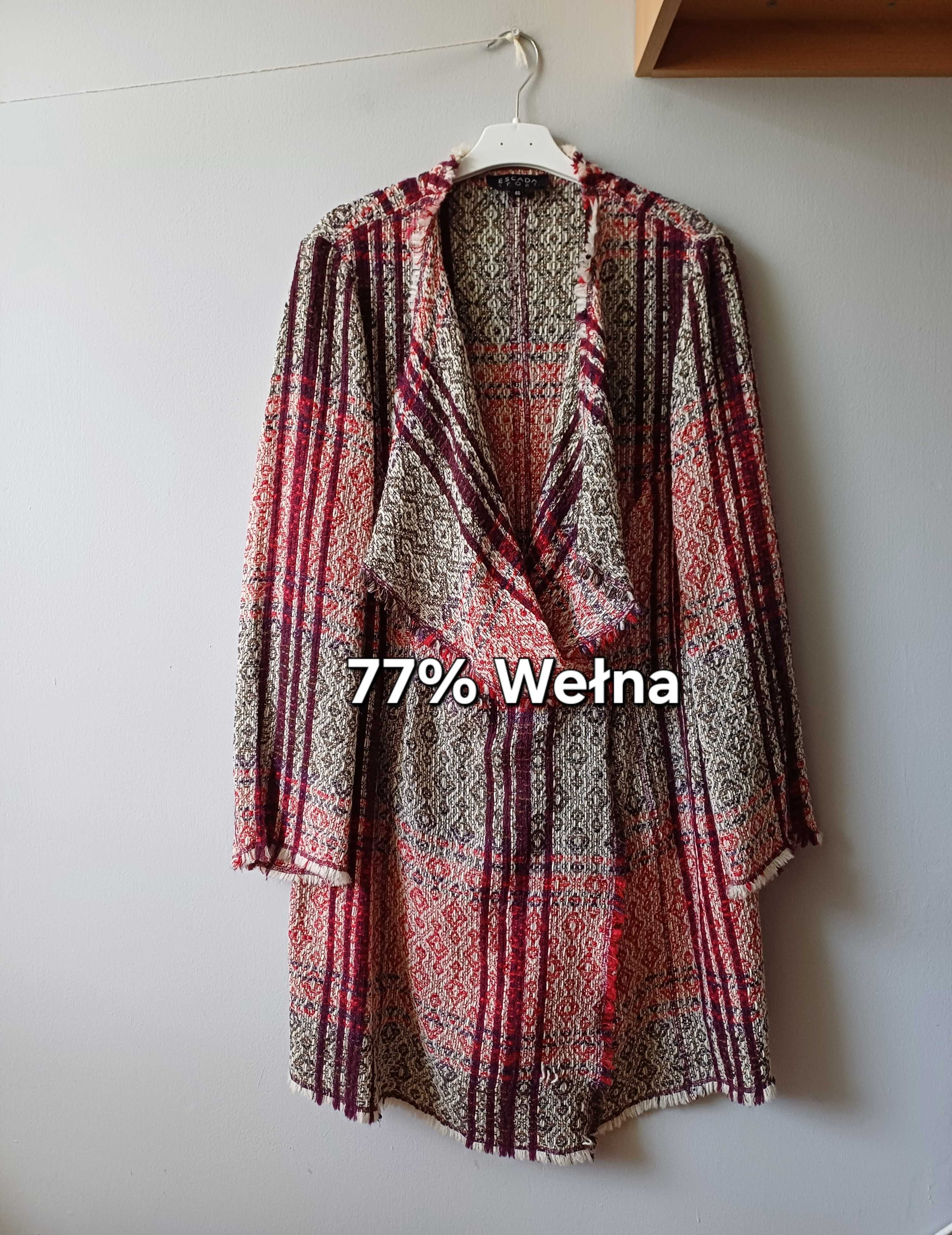 Escada długi wełniany żakiet rozmiar XXL/3XL