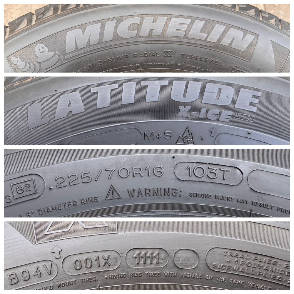 225/70 r16 Michelin Latitude X-ice XI2 зима (5+ мм.) комплект