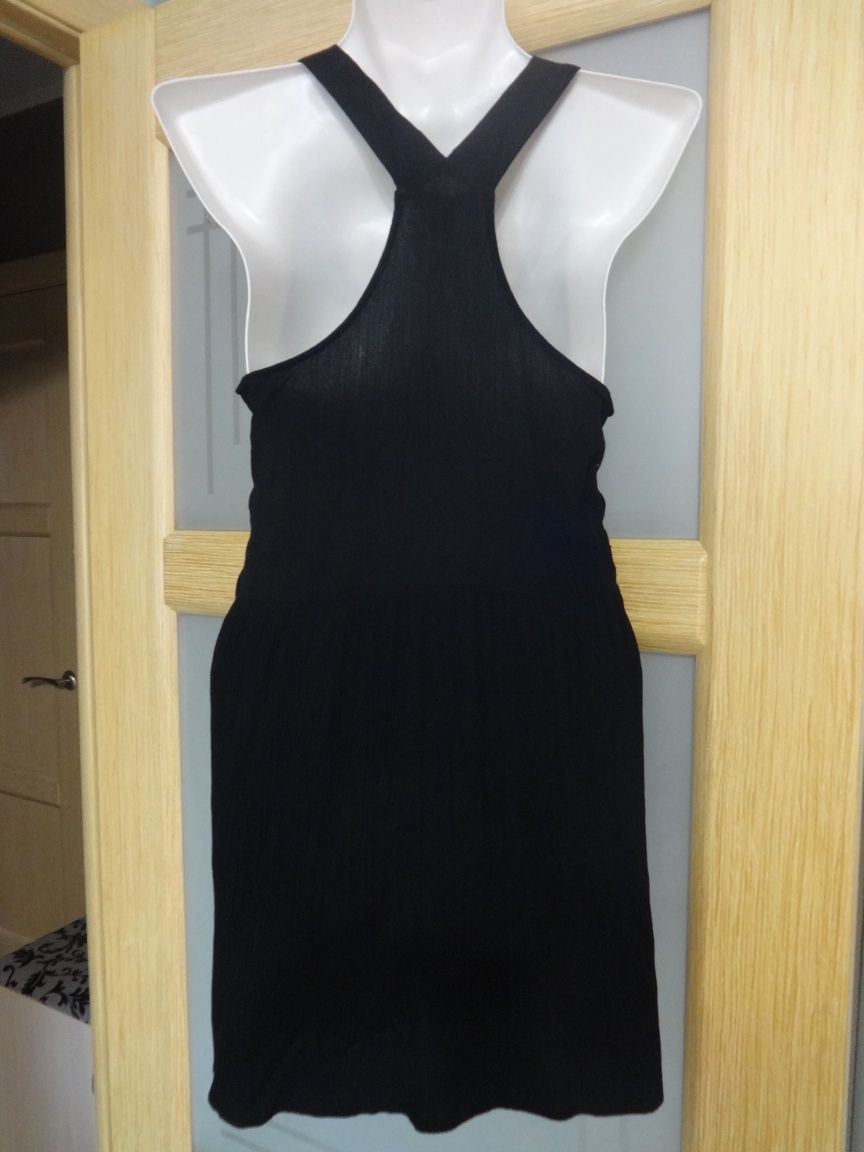 Женское красивое чёрное платье сарафан туника для беременных 42 44 S M