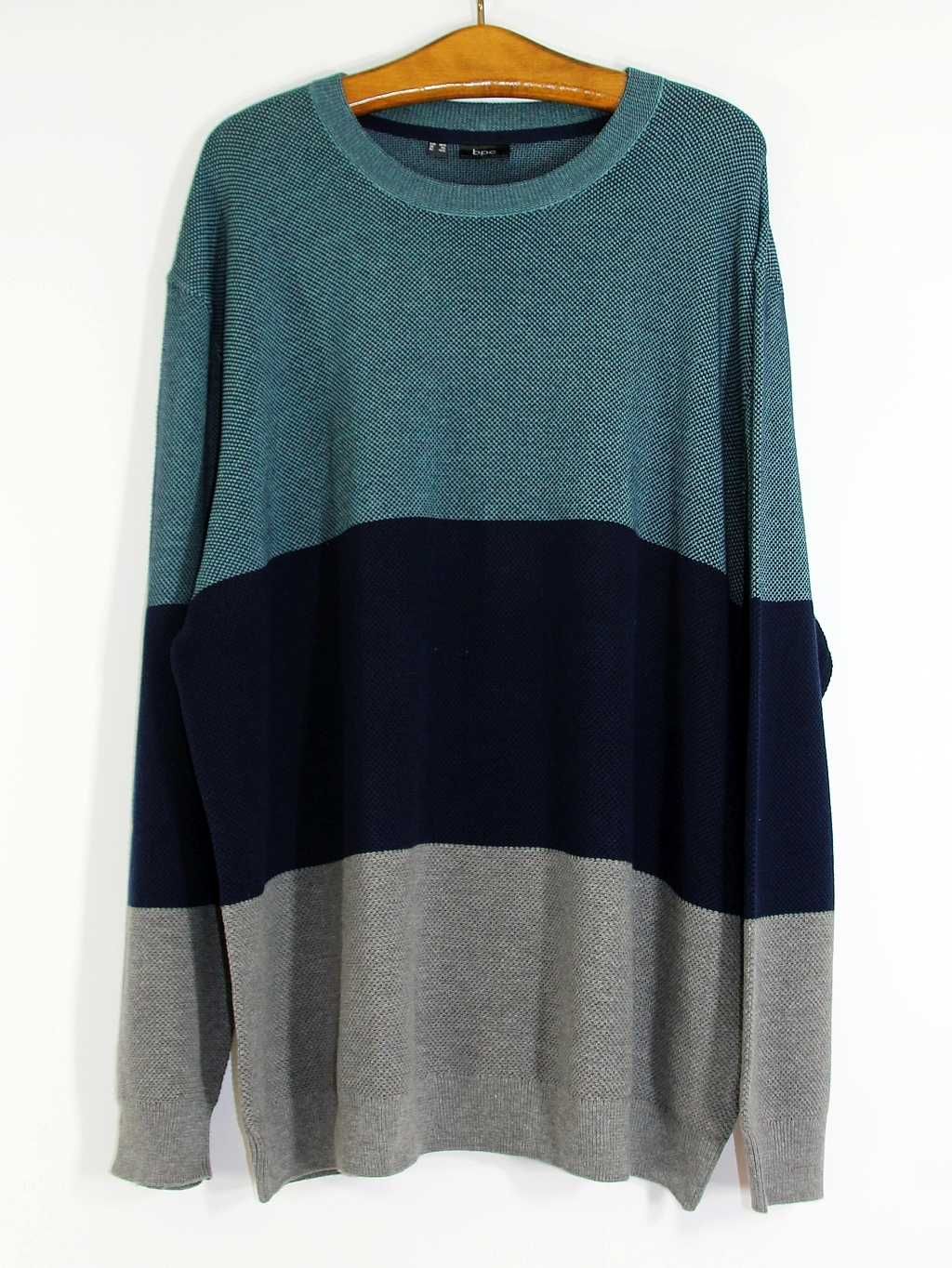 Sweter męski granat/popiel Rozmiar 68/70