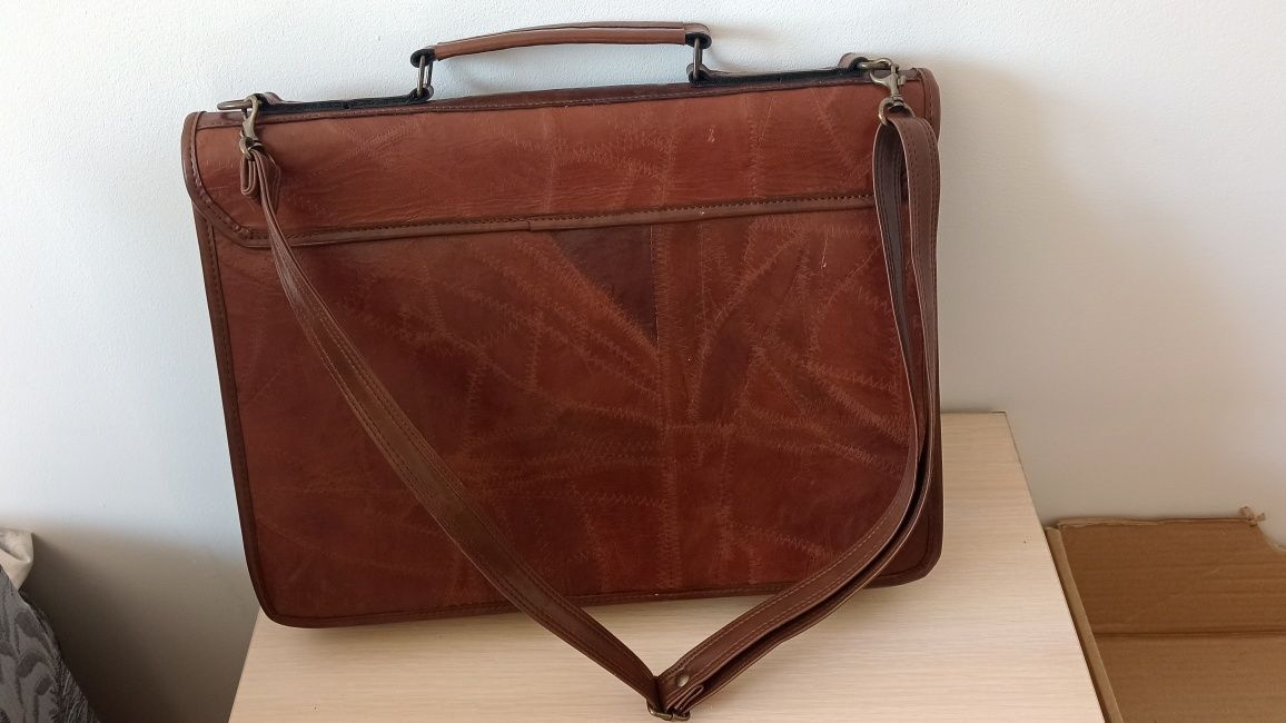 Vintage.Skórzana aktówka MARC CHANTAL. Nowe.
