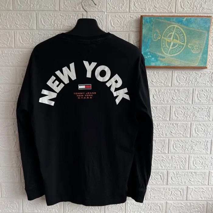 Світшот Tommy Jeans з великим лого тонкий літній лонгслів рЛ