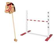 HOBBY HORSE konik koń na kiju + belka przeszkoda płotek drąg  DREWNO