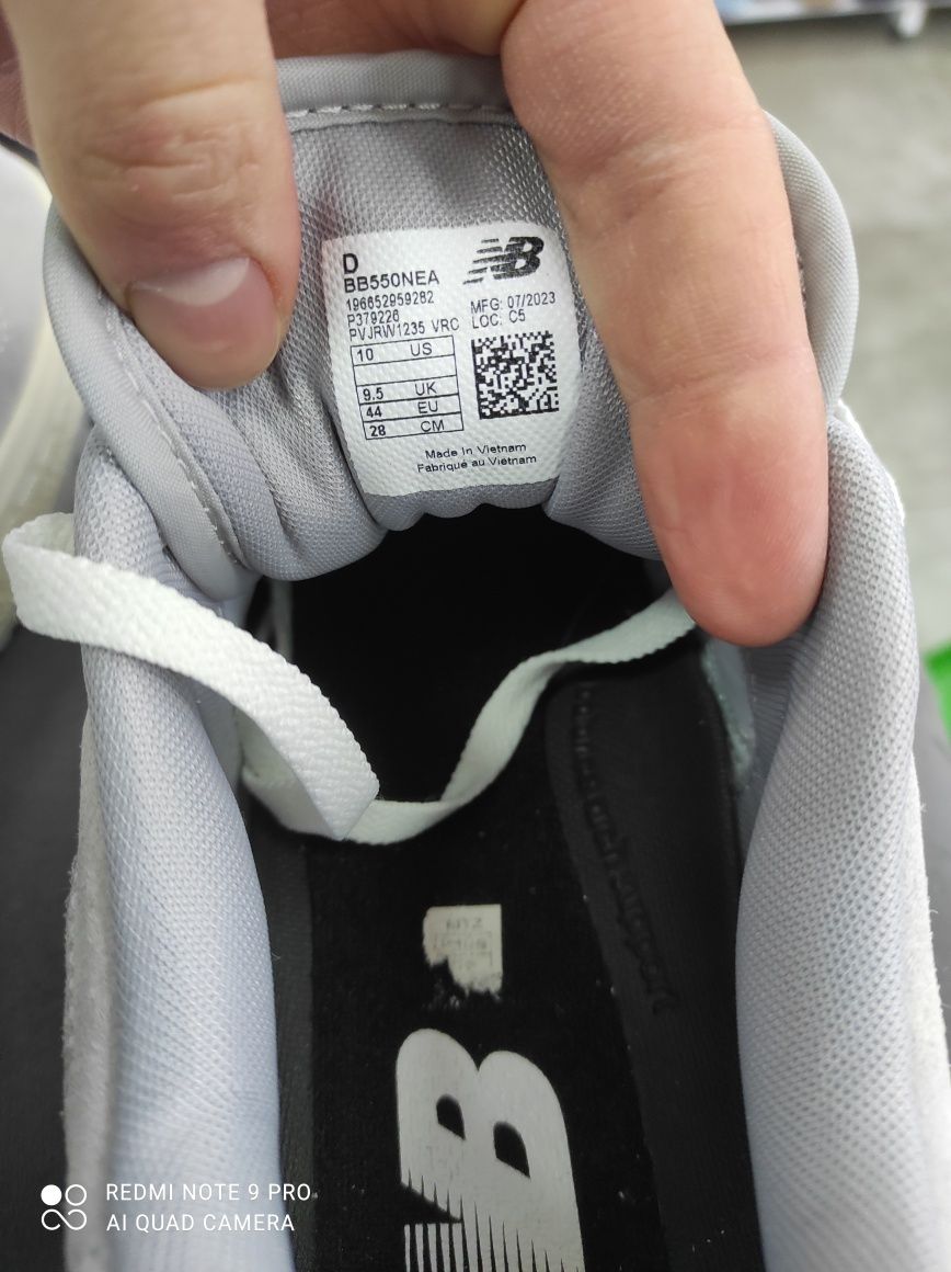 ОРИГІНАЛ 100% Кросівки New Balance 550 White/Grey BB550NEA 44