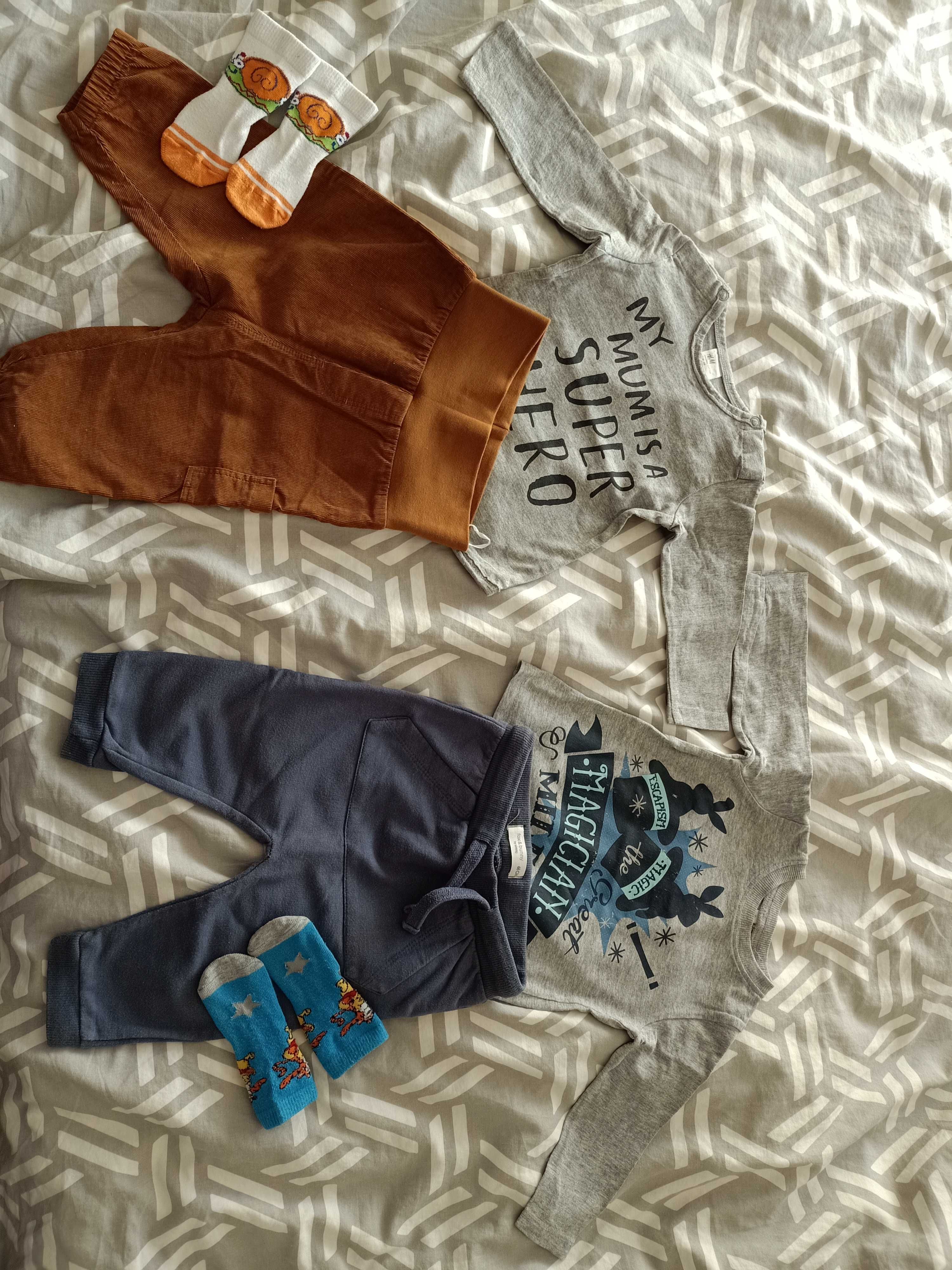 Zestaw paka komplet ubrań dla chłopca r 68 H&M Sinsay Tu kurtka 3-6m