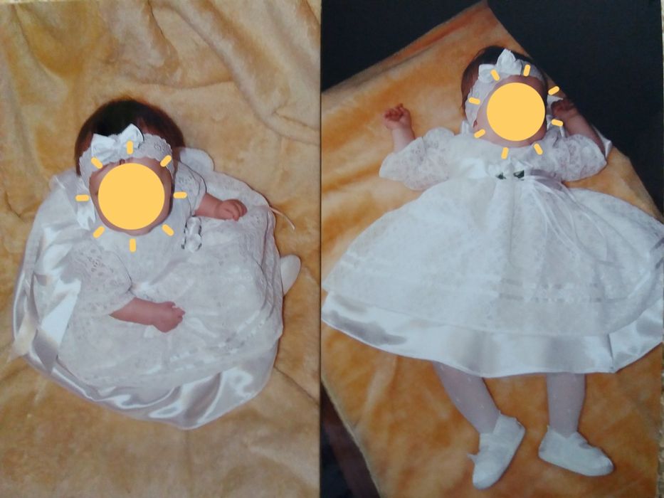 Rozm. 56 Śliczna biała sukienka bolerko czapeczka chrzest impreza