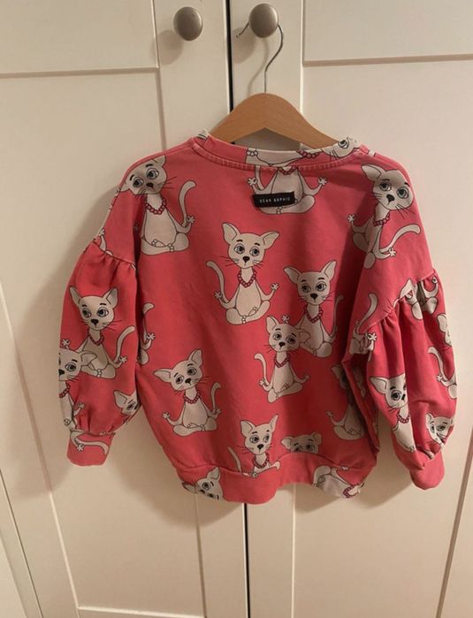 Różowa Bluza Dear Sophie kot jogin 122/128